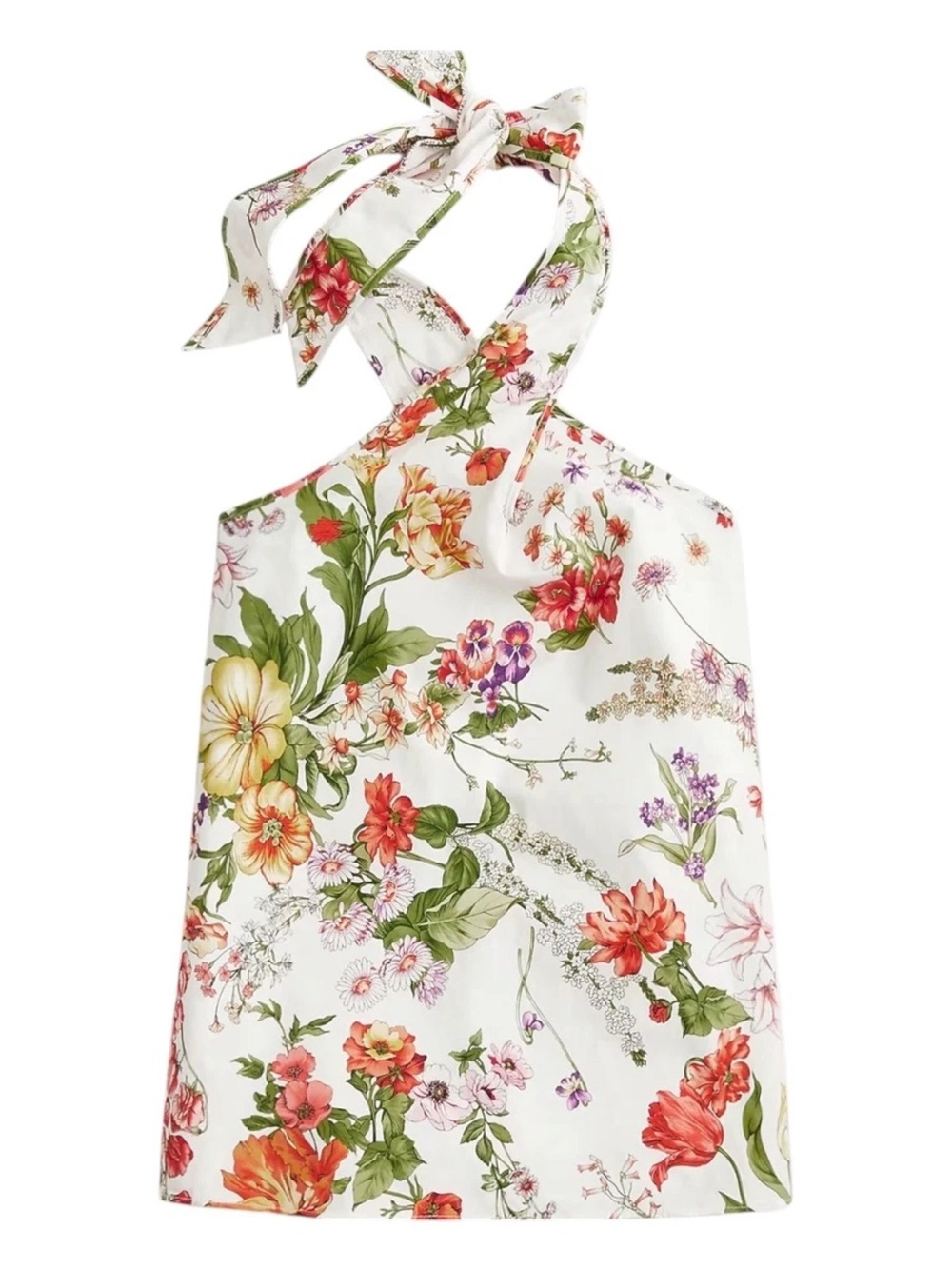 J. Crew Collection Ratti Tropical Floral Print Sleeveless Halter Top